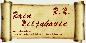Rain Miljaković vizit kartica